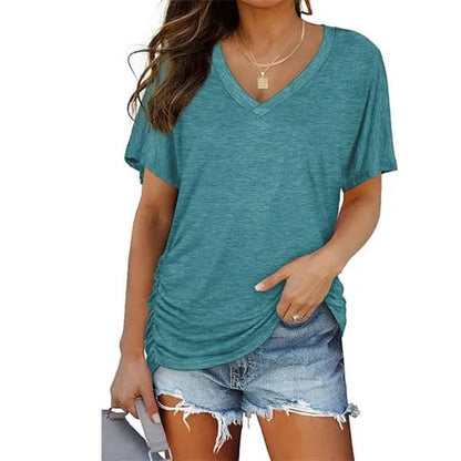 💖Womens Short Sleeve V Neck Dolman Tops