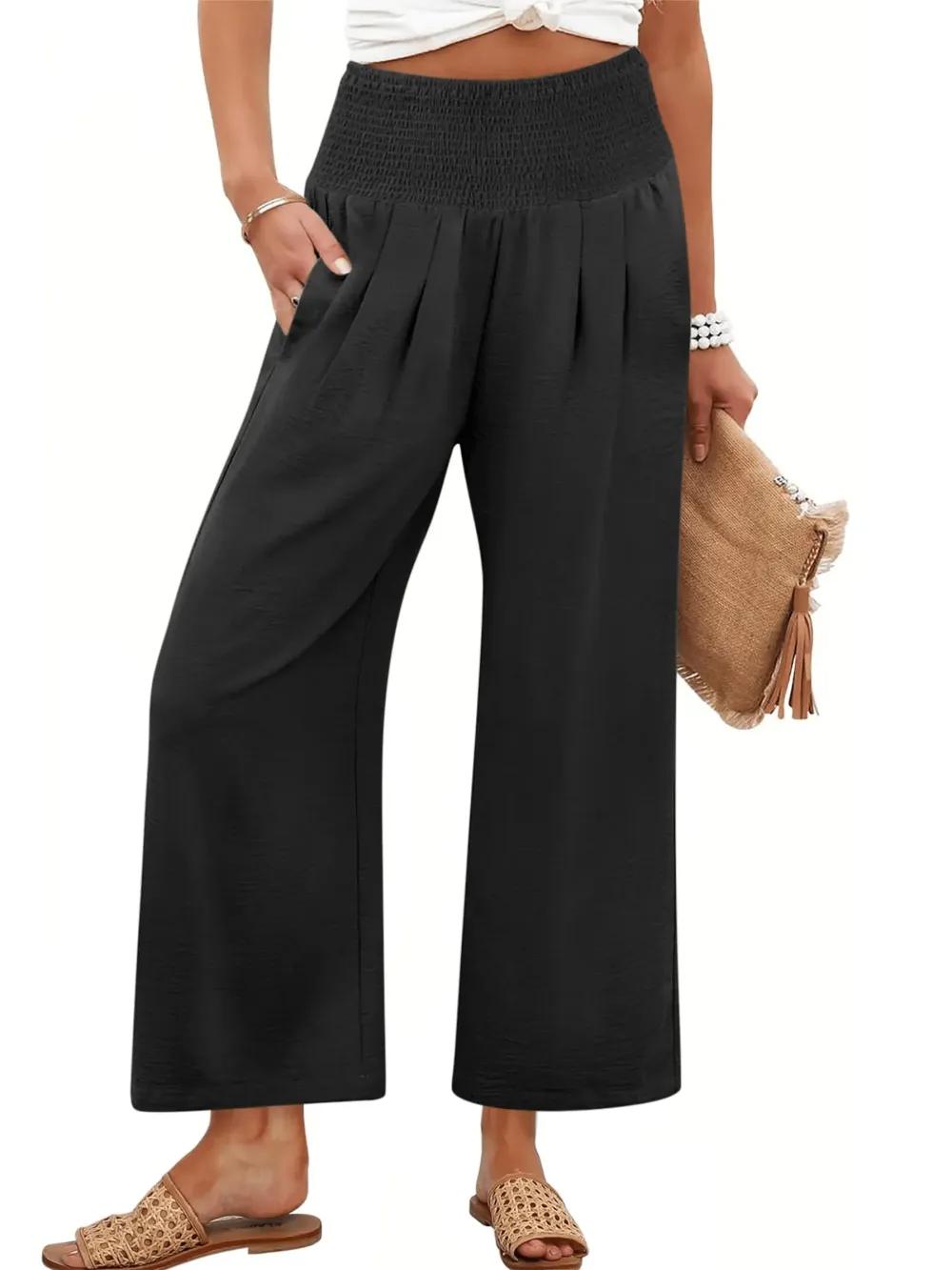🔥FINAL SALE⚡Women's Smocked Waist Wide Leg Palazzo Pants