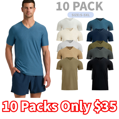 Men's Active V‐Neck Top for Workout & Daily Wear
