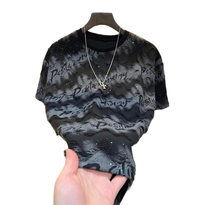 2026 Summer New Short-Sleeve Starry Sky Hollow-Out Design Fashion T-Shirt