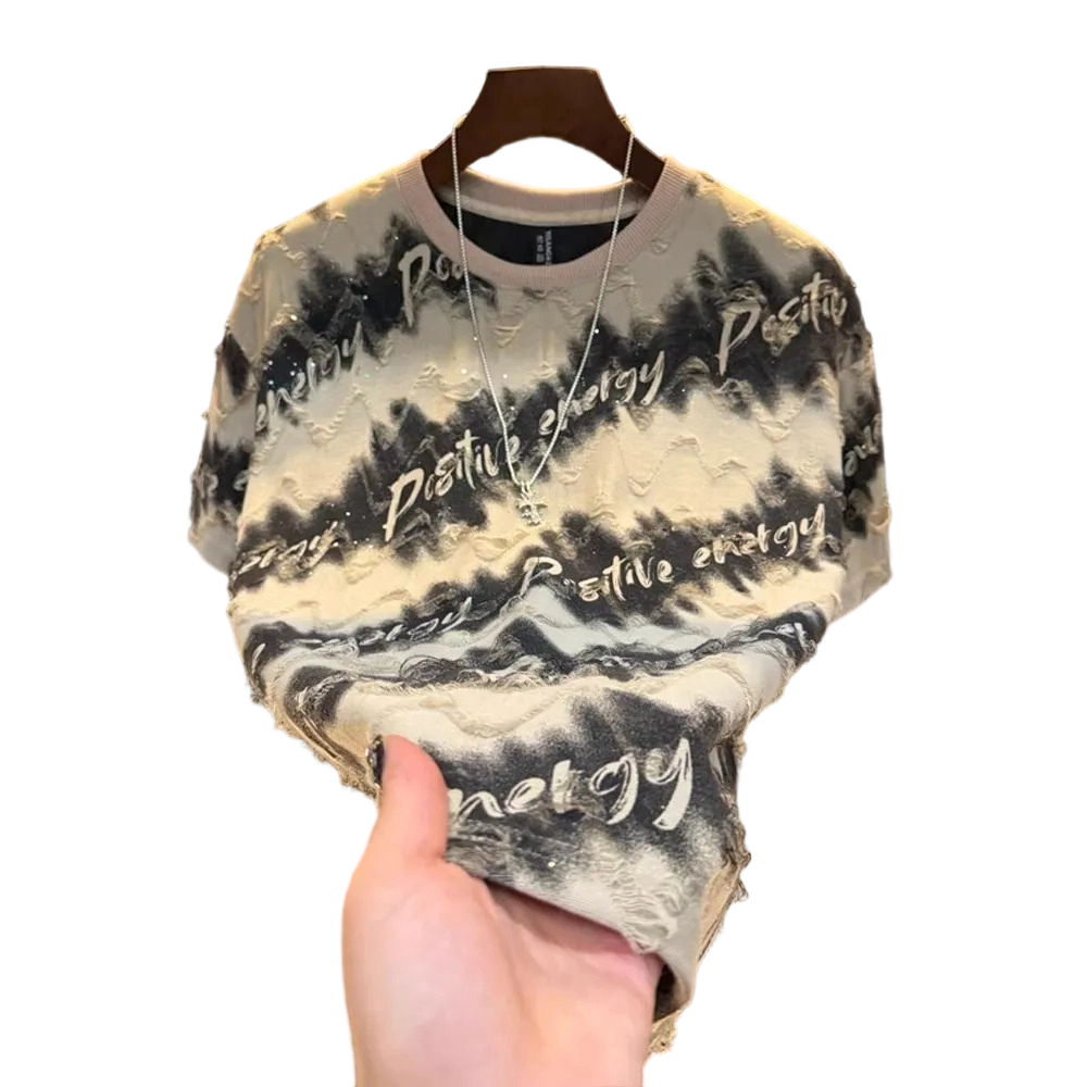 2026 Summer New Short-Sleeve Starry Sky Hollow-Out Design Fashion T-Shirt