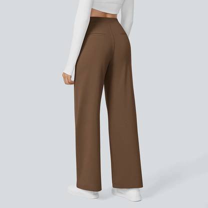 Flex High Waisted Pocket Straight Leg Work Pants
