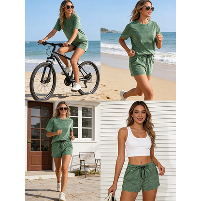 Two-piece Set Women's Solid Color Denim