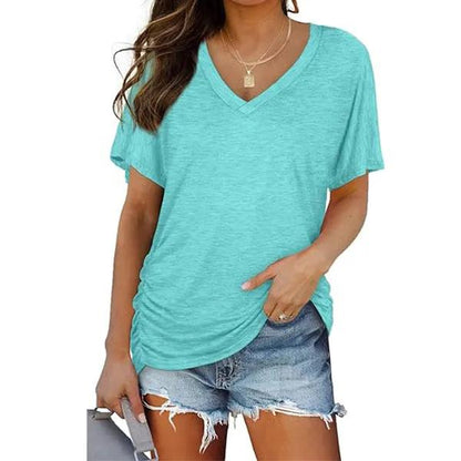 💖Womens Short Sleeve V Neck Dolman Tops