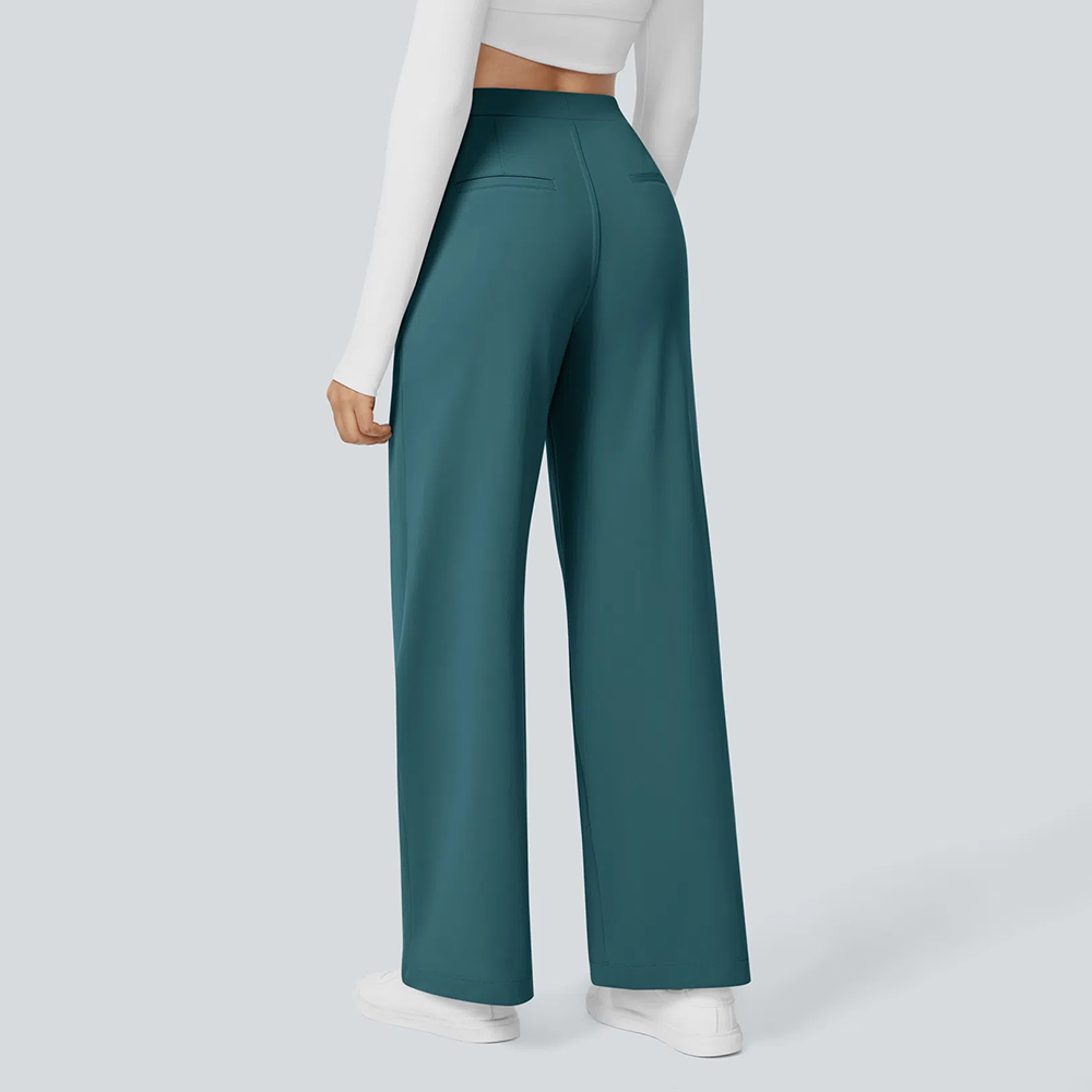 Flex High Waisted Pocket Straight Leg Work Pants