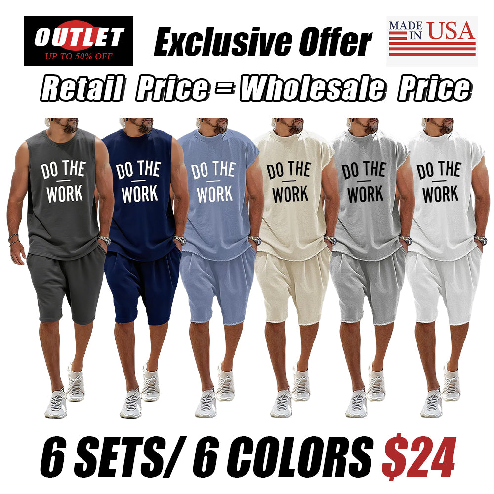 Casual Loose Fit Word Printed Sports Set