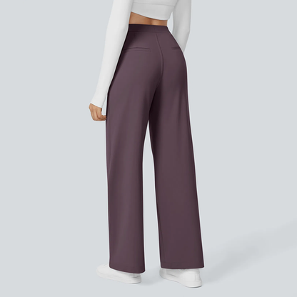 Flex High Waisted Pocket Straight Leg Work Pants