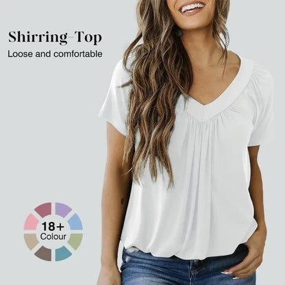 ✨Women's Casual Short Sleeve V Neck Basic T-shirts
