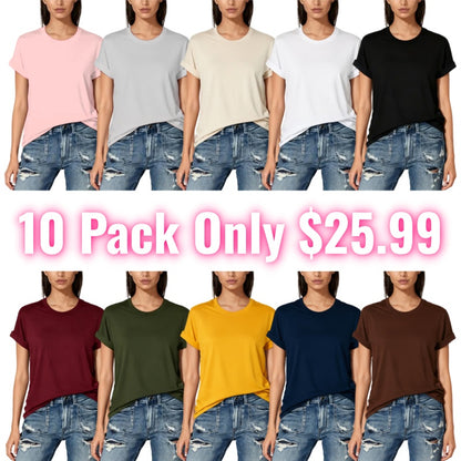 🔥Limited time deal 💥Women's Short Sleeve T-Shirts Multipack
