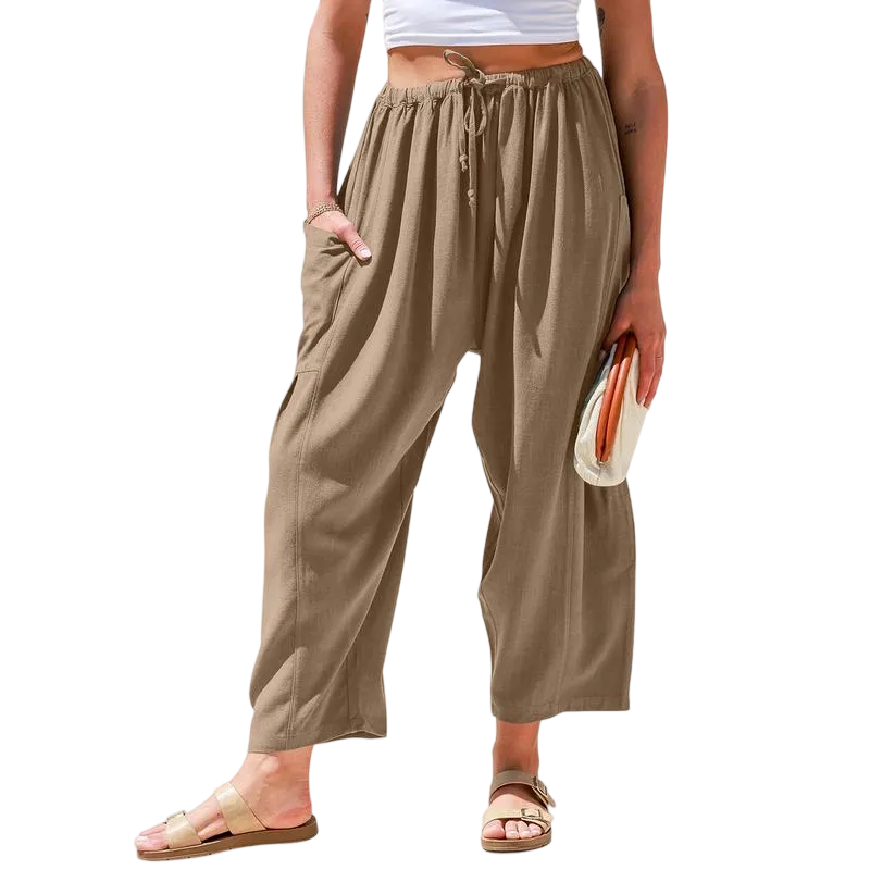 Womens Linen Wide Leg Pants