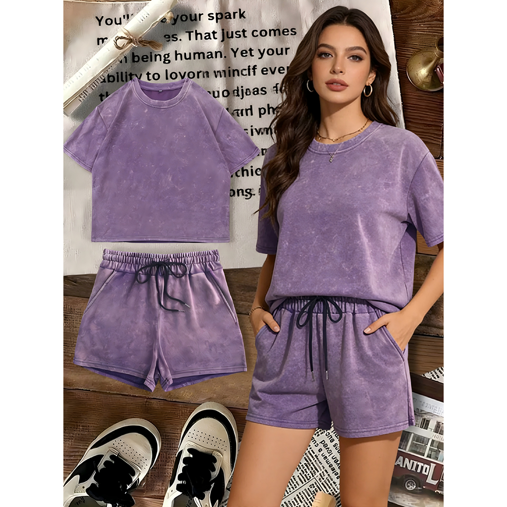 Two-piece Set Women's Solid Color Denim