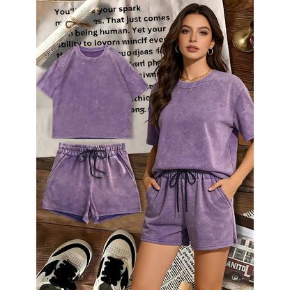 Two-piece Set Women's Solid Color Denim