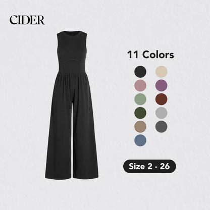 Soft & Stretchy Sleeveless Wide Leg Jumpsuit with Pockets