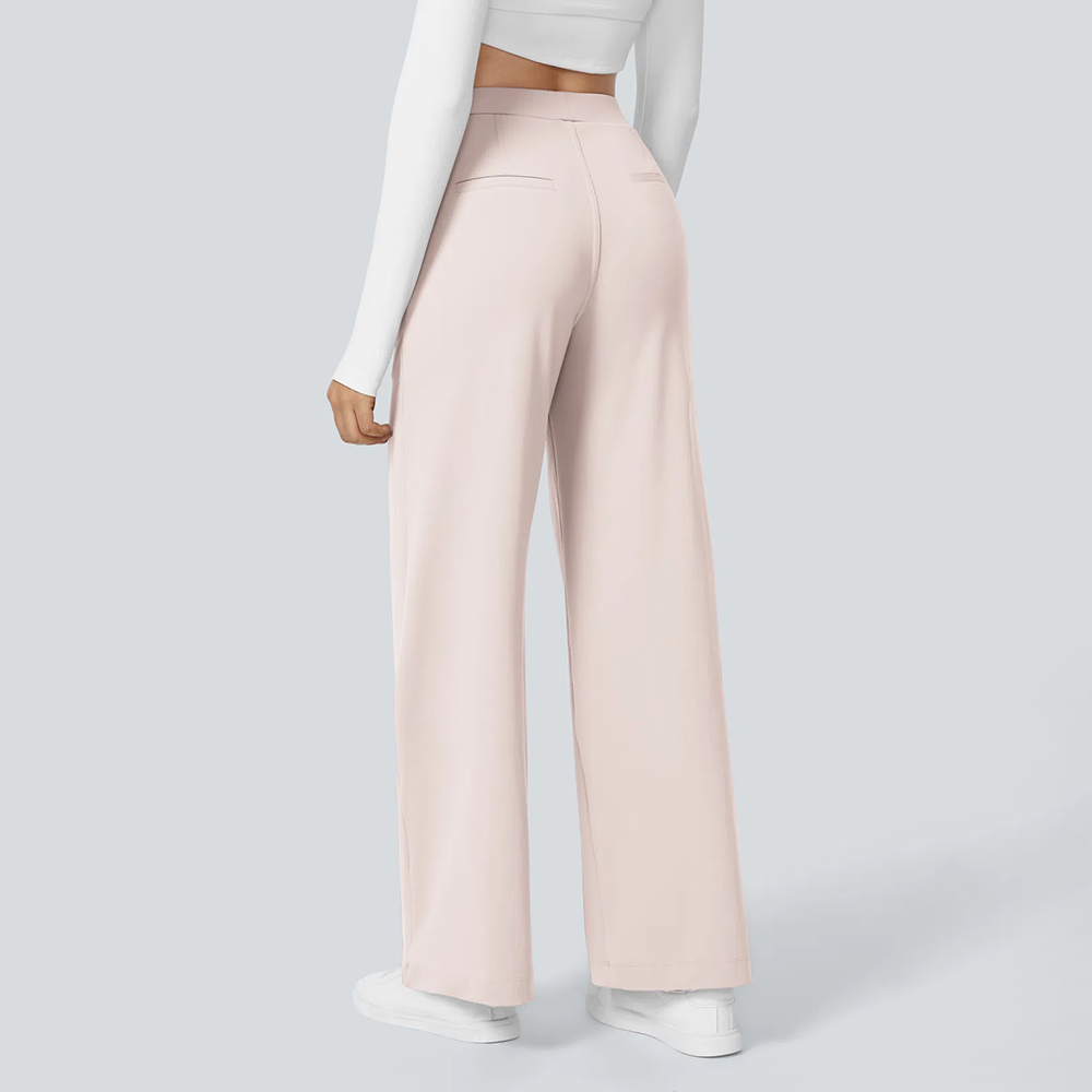 Flex High Waisted Pocket Straight Leg Work Pants