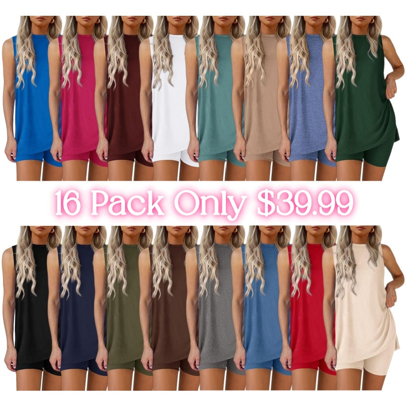 🔥Sleeveless Crewneck Women's 2 Piece Sets