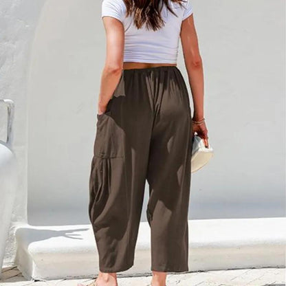Womens Linen Wide Leg Pants