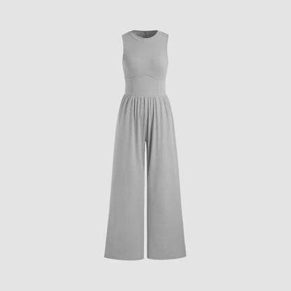 Soft & Stretchy Sleeveless Wide Leg Jumpsuit with Pockets