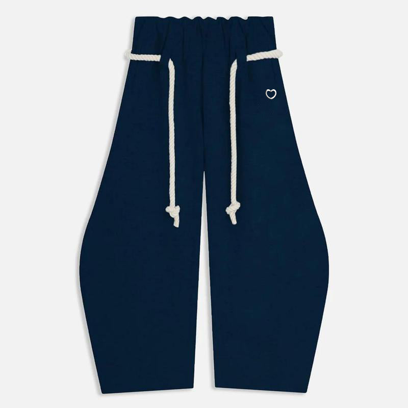 「90%OFF only today」 Baggy Wide Leg Pants for Women Casual Elastic Waist Lantern Trouser Sweatpants Womenswear Everyday Comfortable Nautical Rope Drawstring Unisex Fit 155-185cm