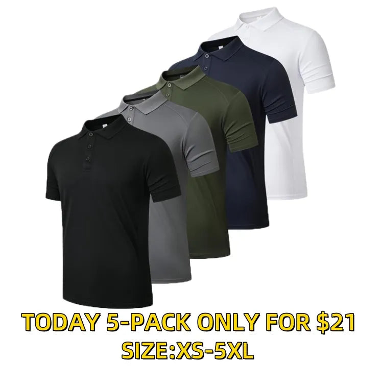 Men's Quick Dry Polo Shirts –  Moisture Wicking Workout Tops