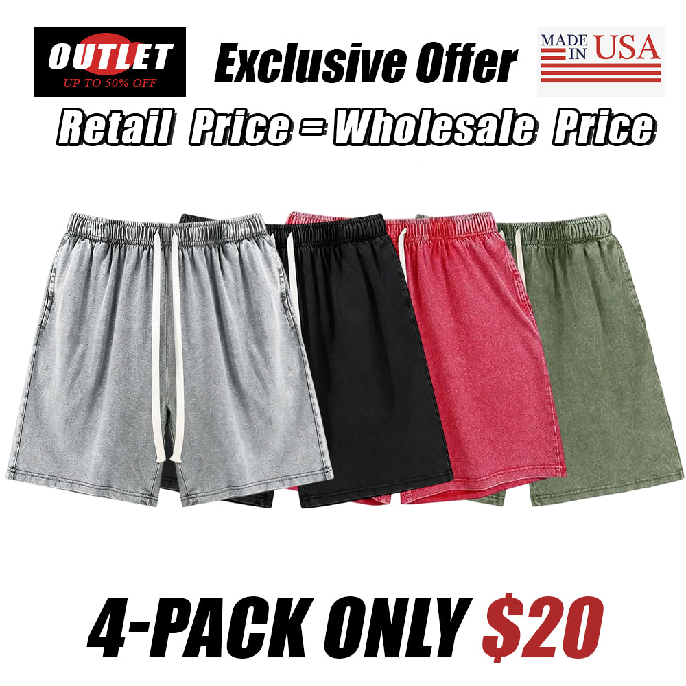 Unisex athletic shorts, pure cotton athletic shorts, vintage acid washed finish