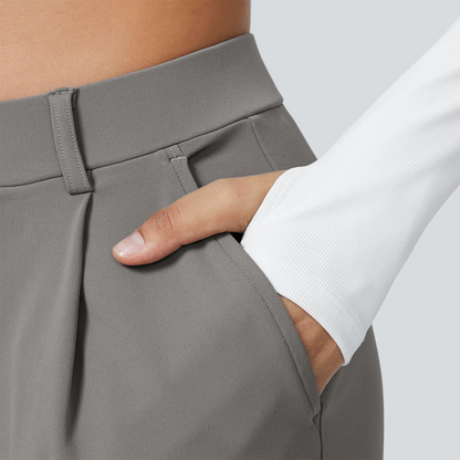 Flex High Waisted Pocket Straight Leg Work Pants