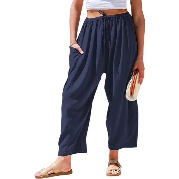 Womens Linen Wide Leg Pants