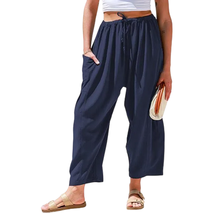 Womens Linen Wide Leg Pants
