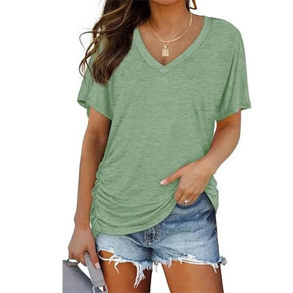 💖Womens Short Sleeve V Neck Dolman Tops