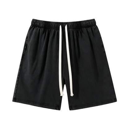 Unisex athletic shorts, pure cotton athletic shorts, vintage acid washed finish