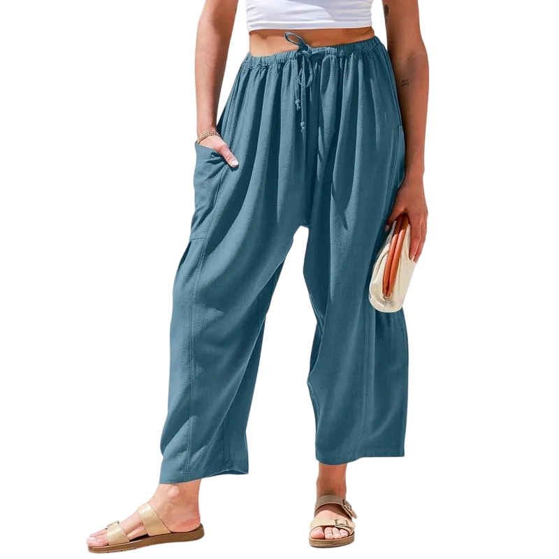 Womens Linen Wide Leg Pants