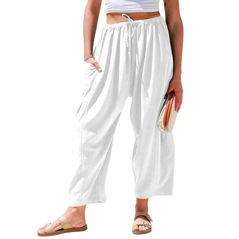 Womens Linen Wide Leg Pants