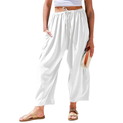 Womens Linen Wide Leg Pants