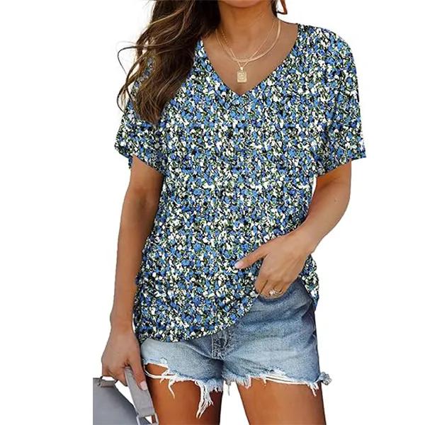 💖Womens Short Sleeve V Neck Dolman Tops