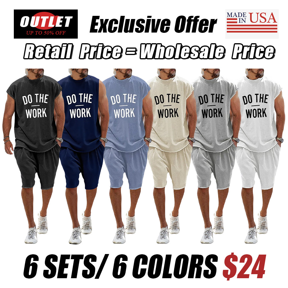 Casual Loose Fit Word Printed Sports Set