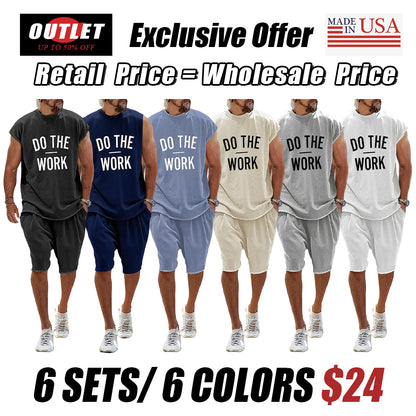 Casual Loose Fit Word Printed Sports Set