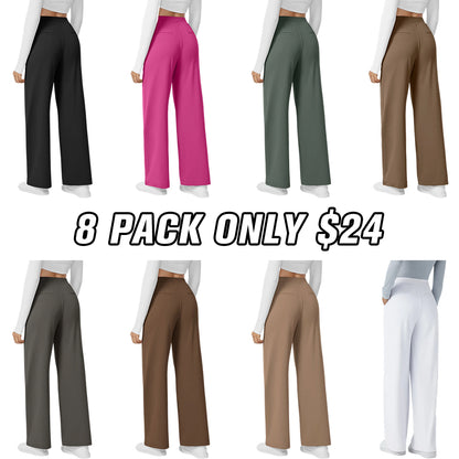 Flex High Waisted Pocket Straight Leg Work Pants