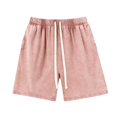 Unisex athletic shorts, pure cotton athletic shorts, vintage acid washed finish