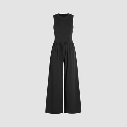Soft & Stretchy Sleeveless Wide Leg Jumpsuit with Pockets