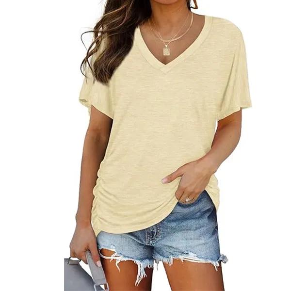 💖Womens Short Sleeve V Neck Dolman Tops