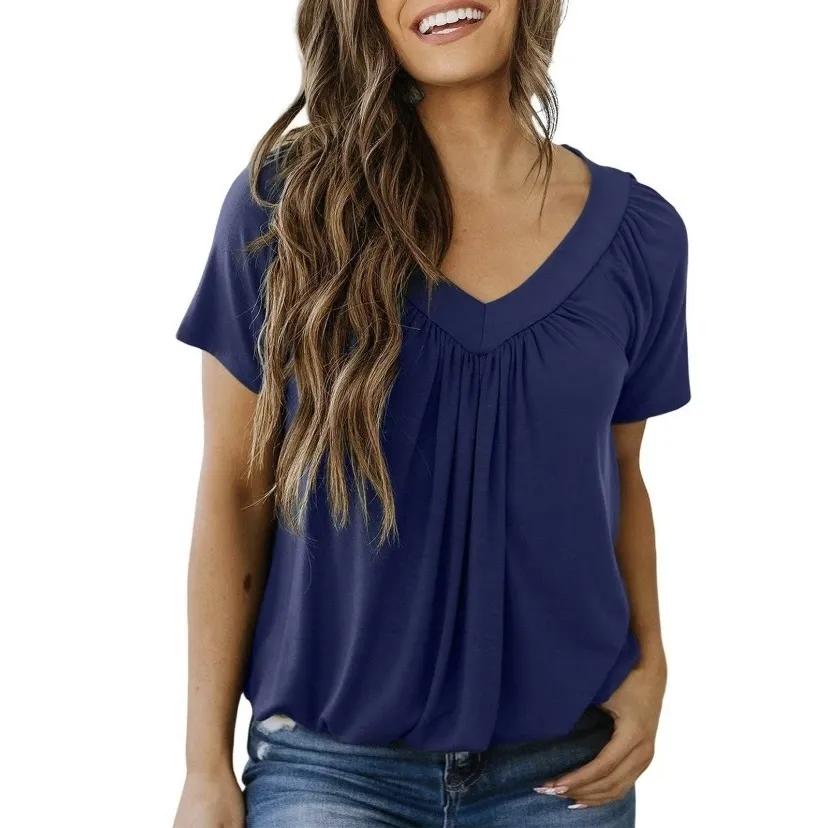 ✨Women's Casual Short Sleeve V Neck Basic T-shirts