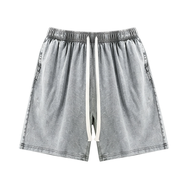 Unisex athletic shorts, pure cotton athletic shorts, vintage acid washed finish