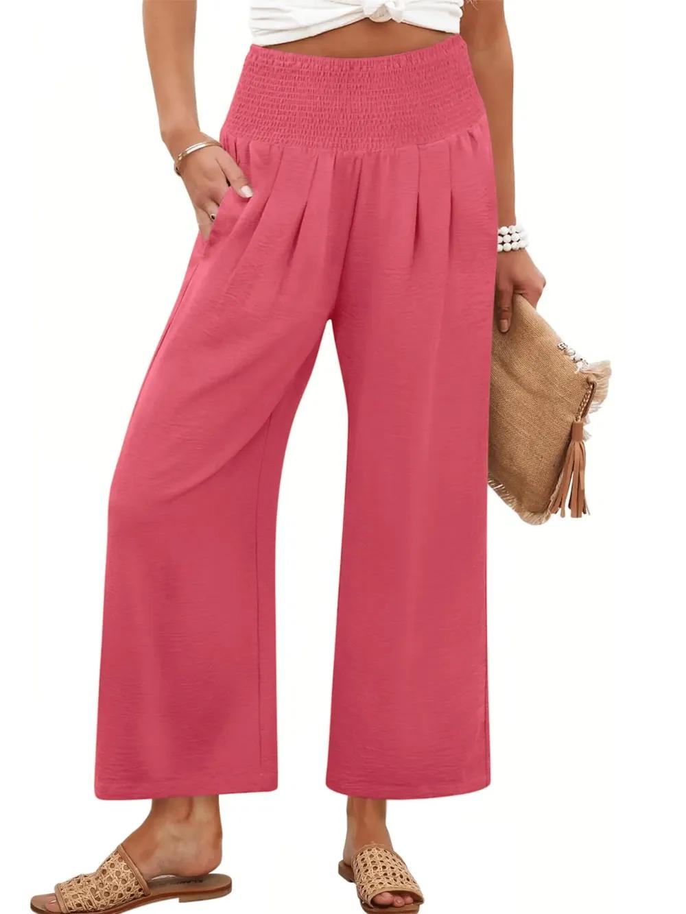 🔥FINAL SALE⚡Women's Smocked Waist Wide Leg Palazzo Pants