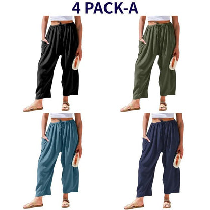 Womens Linen Wide Leg Pants