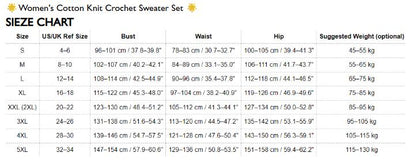 Women'S Cotton Knit Crochet Sweater Set Two Piece Cozy Stylish Lounge Outfit For Casual Wear Comfortable Elegant