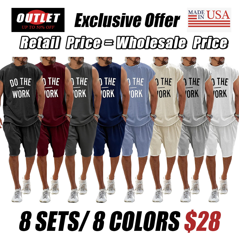 Casual Loose Fit Word Printed Sports Set