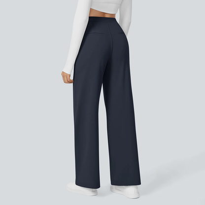 Flex High Waisted Pocket Straight Leg Work Pants