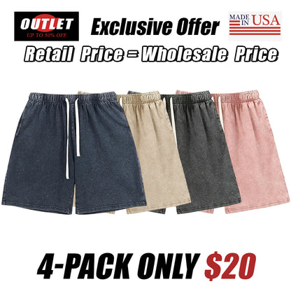 Unisex athletic shorts, pure cotton athletic shorts, vintage acid washed finish