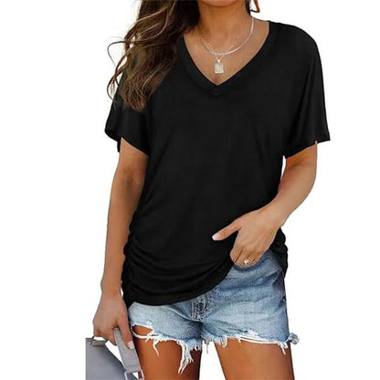 💖Womens Short Sleeve V Neck Dolman Tops