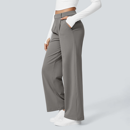 Flex High Waisted Pocket Straight Leg Work Pants