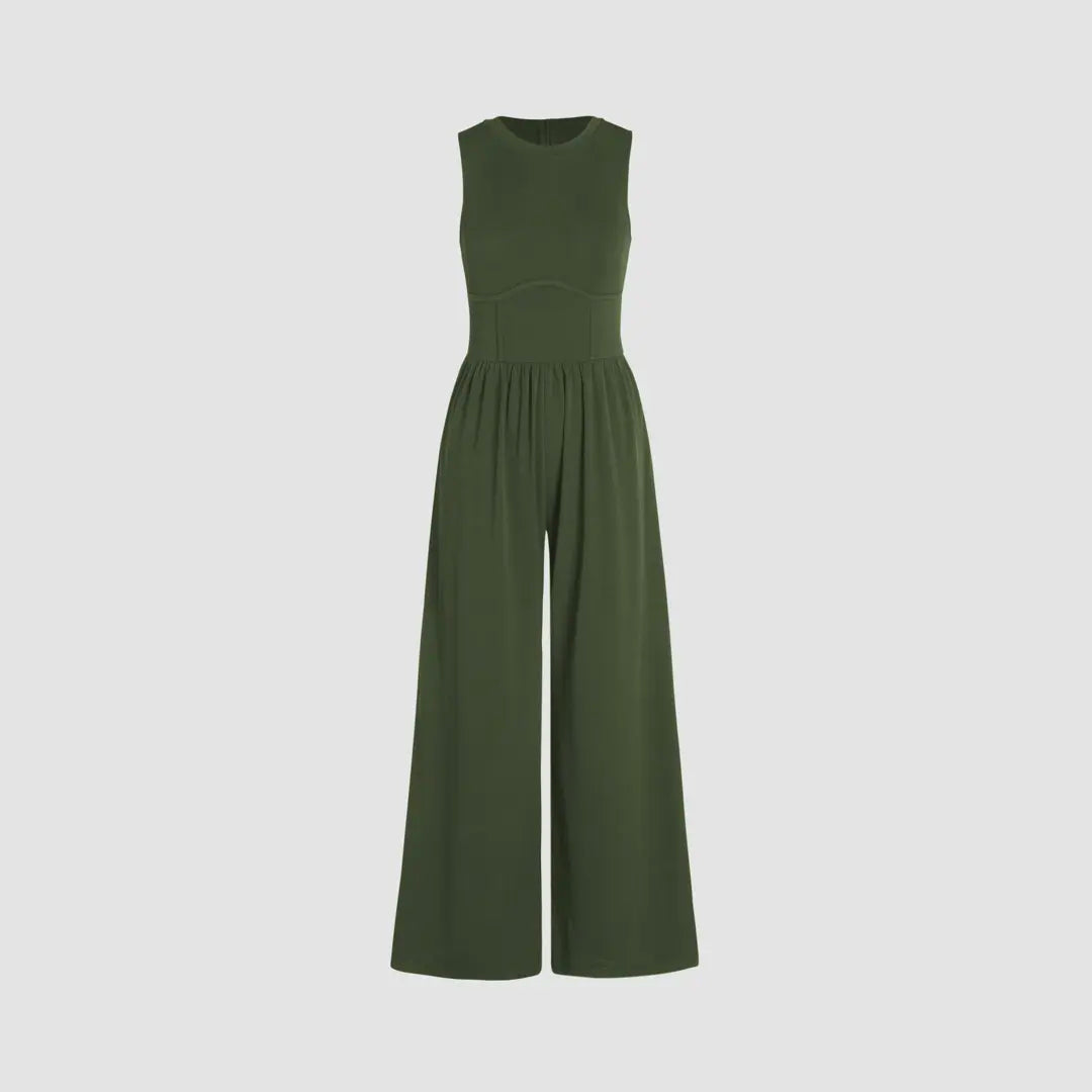 Soft & Stretchy Sleeveless Wide Leg Jumpsuit with Pockets